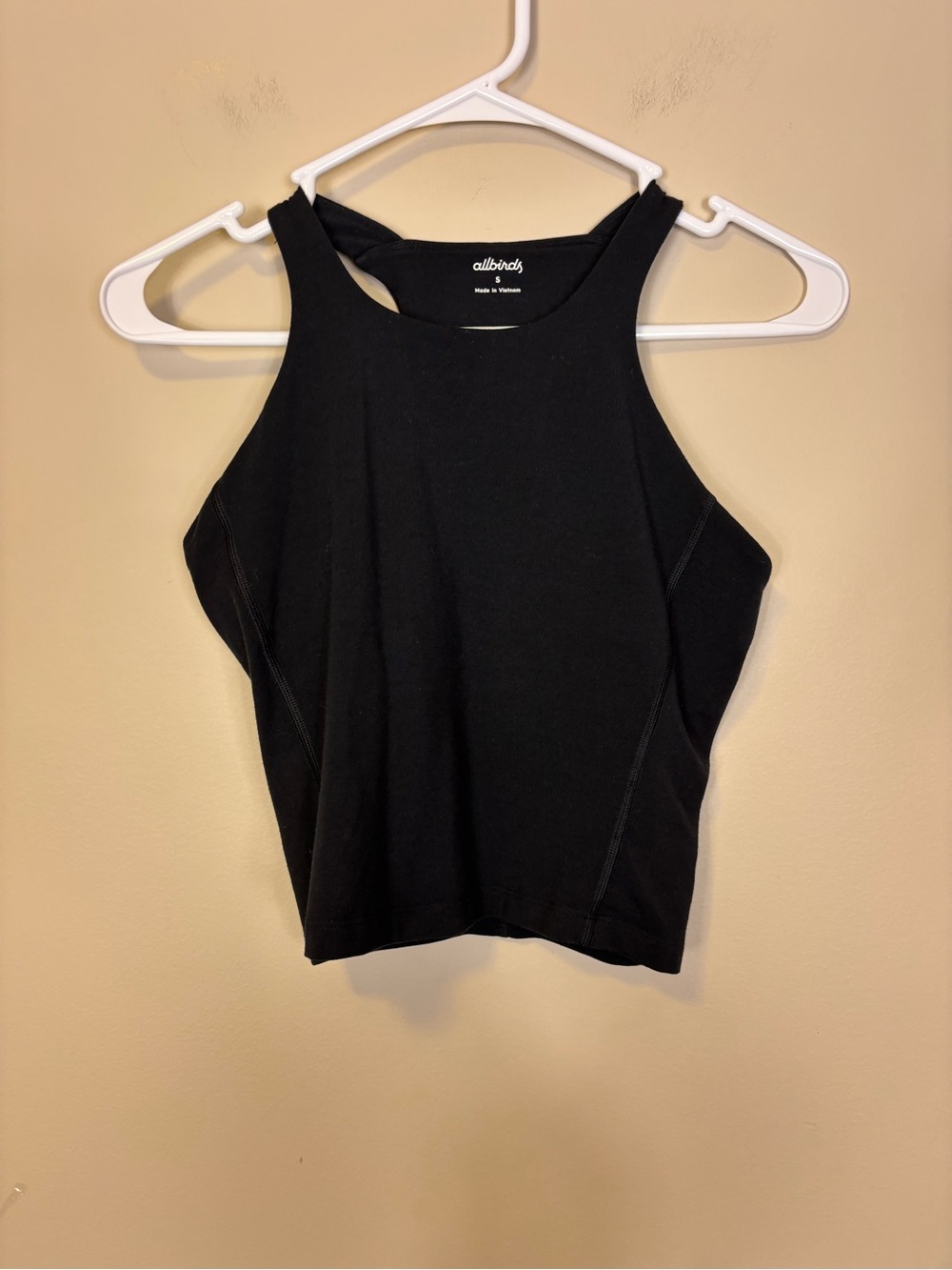 allbirds Black High-Neck Crop Tank Top Small